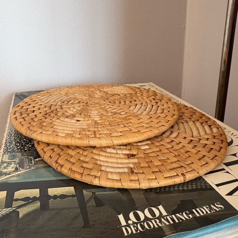Vintage Natural Woven Trivet Set